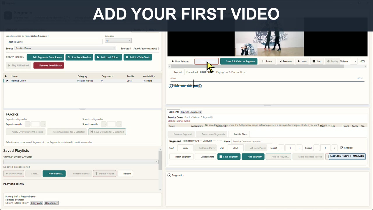 How to Add Your First Local Video to Segmelo
